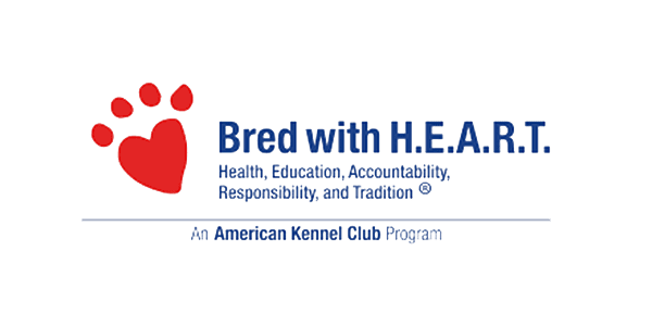 A green background with the words bred with h. E. A.
