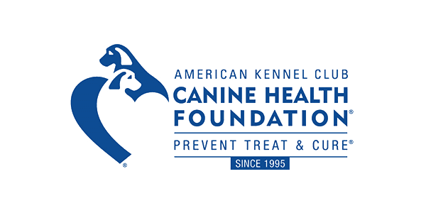 A logo for the american kennel club canine health foundation.