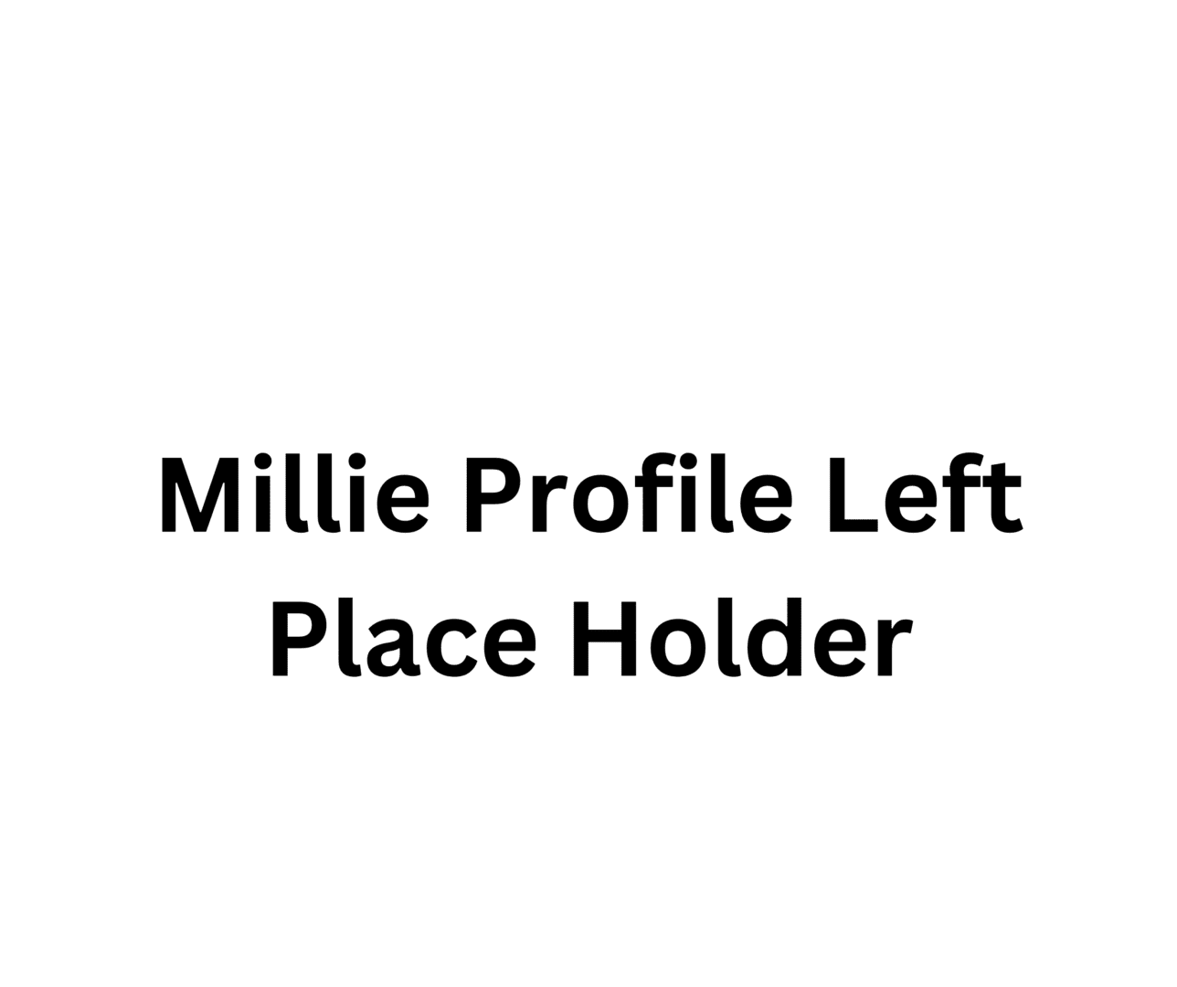 A green background with the words milwe profile left place holder.