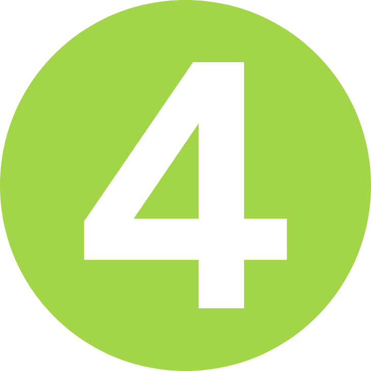A green circle with the number four in it.