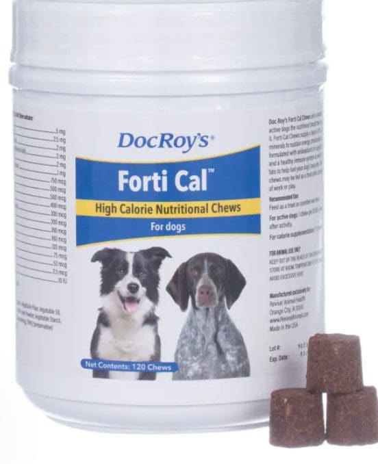 A container of forti cal for dogs