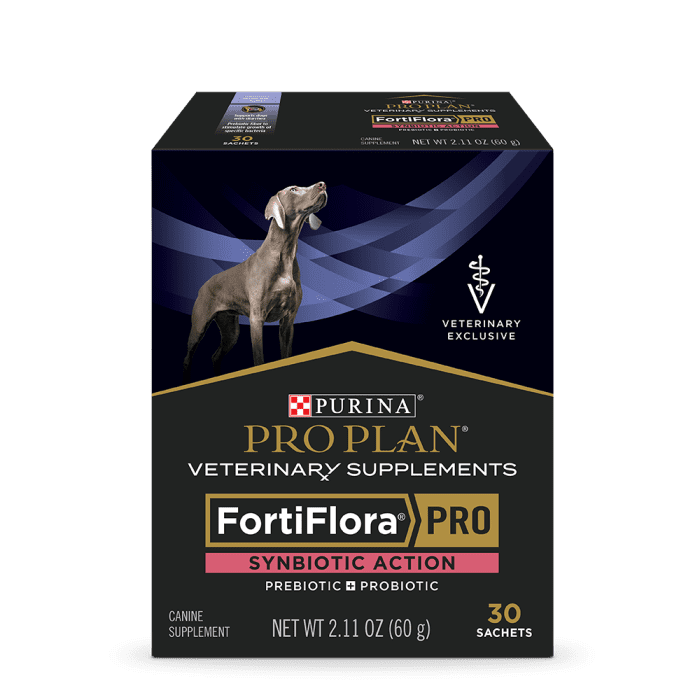 A box of proplan fortiflora pro for dogs.