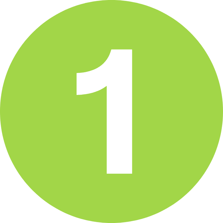 A green circle with the number 1 in it.