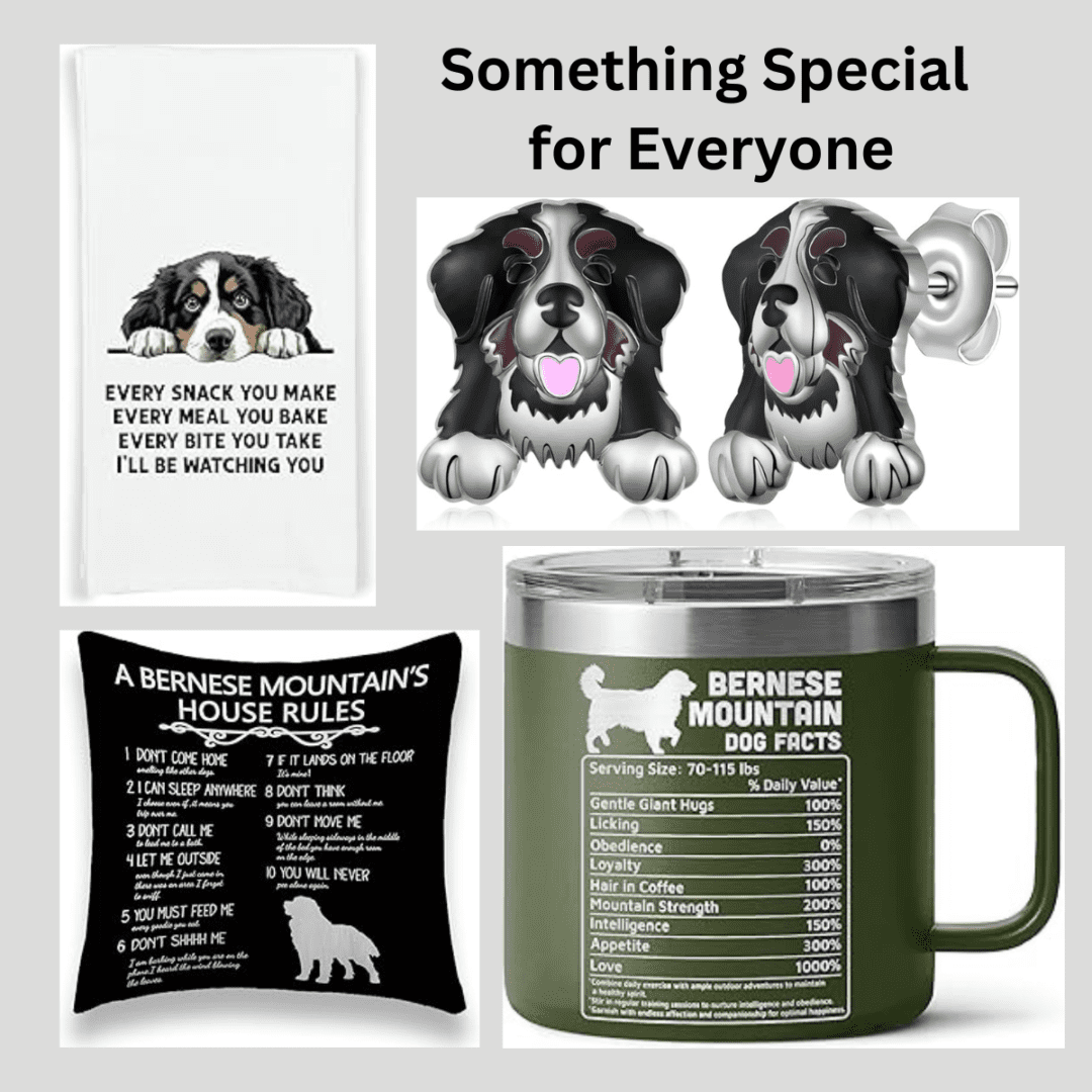 White on Black AKC Bernese Mountain Dog Ranch Logo PNG